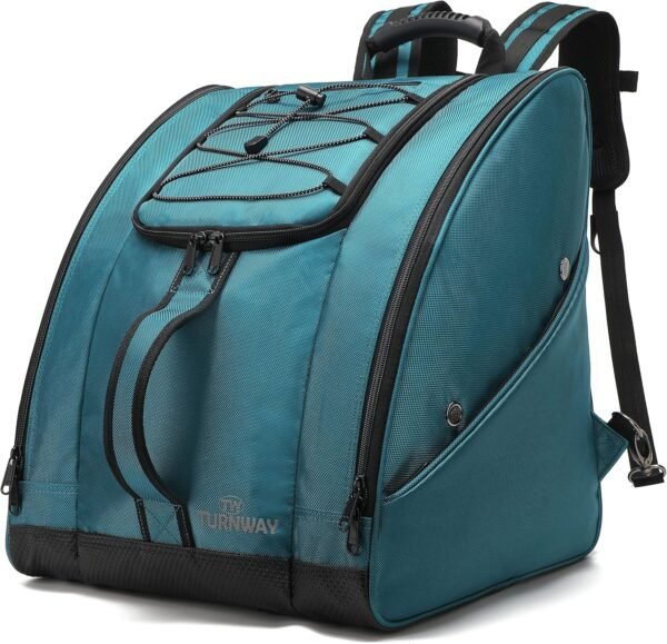 TurnWay Ski/Snowboard Boot Bag/Skating Bag | Store Gear, Jacket, Helmet, Goggles, Gloves & Accessories | Travel with Waterproof Exterior & Bottom, Venting & Grommets for Snow Drainage(Blue Gray)